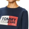  Bluza Tommy Jeans damska duże logo granatowa bawełniana